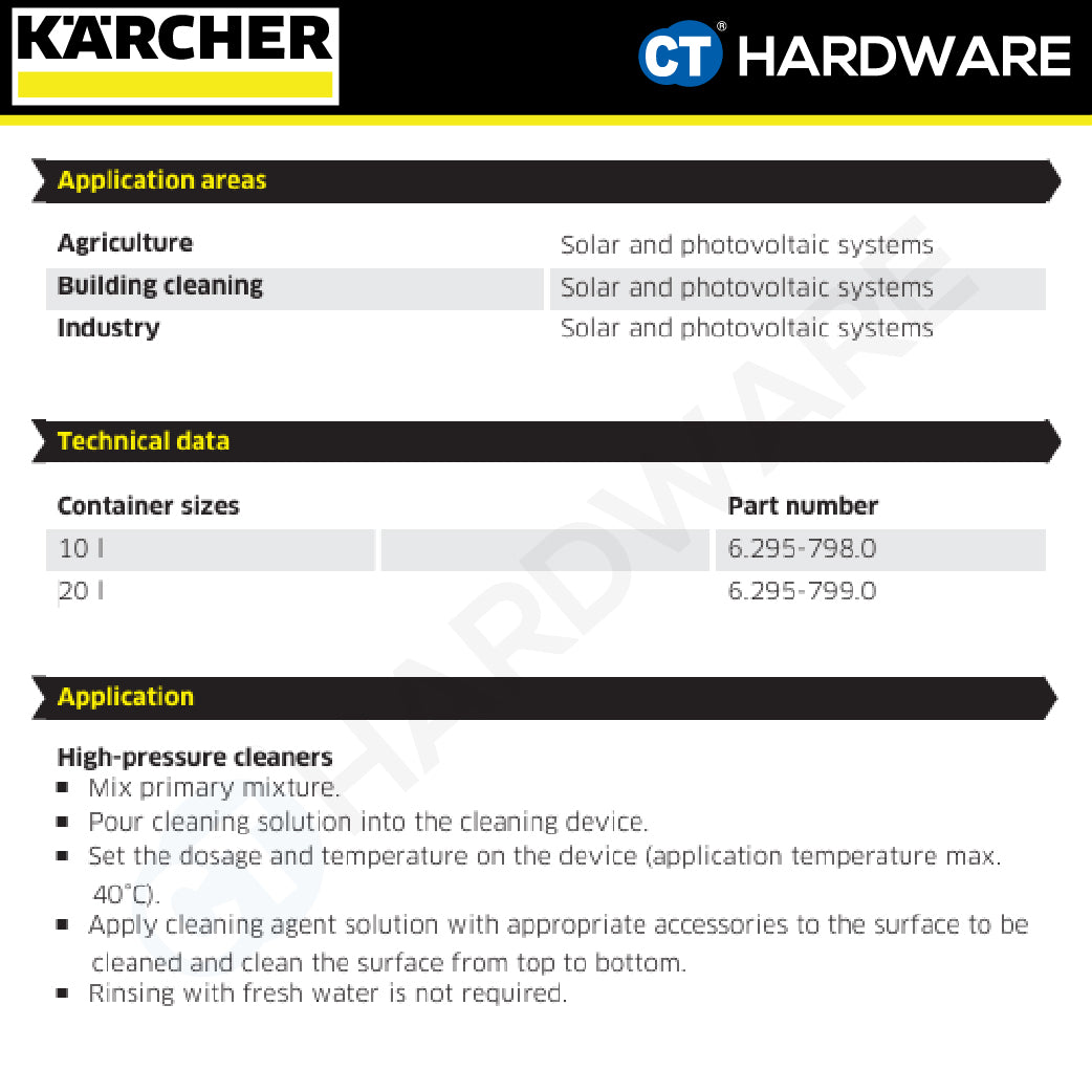 Karcher 62957980 PressurePro Solar Cleaner RM 99 10 Litres
