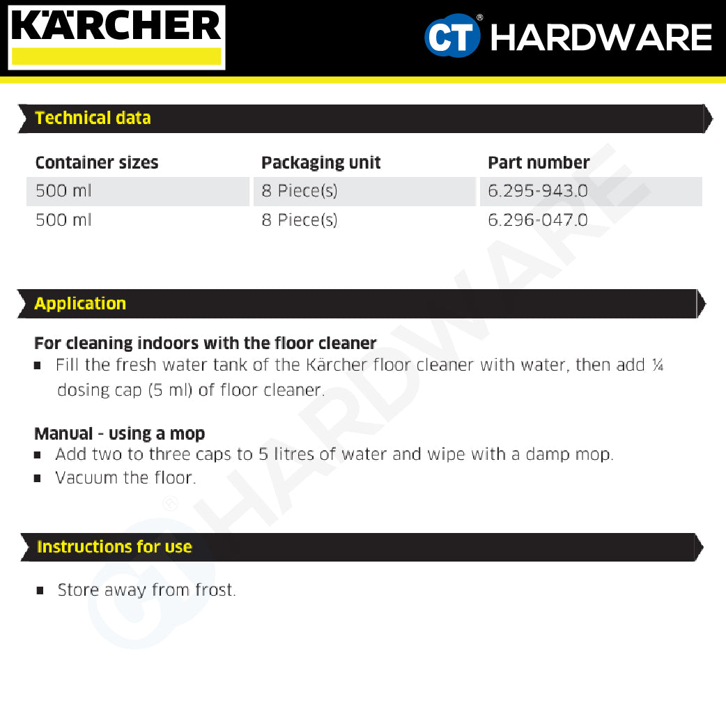 Karcher 62959430 Stone Floor Cleaning Agents RM 537 For FC5/FC7