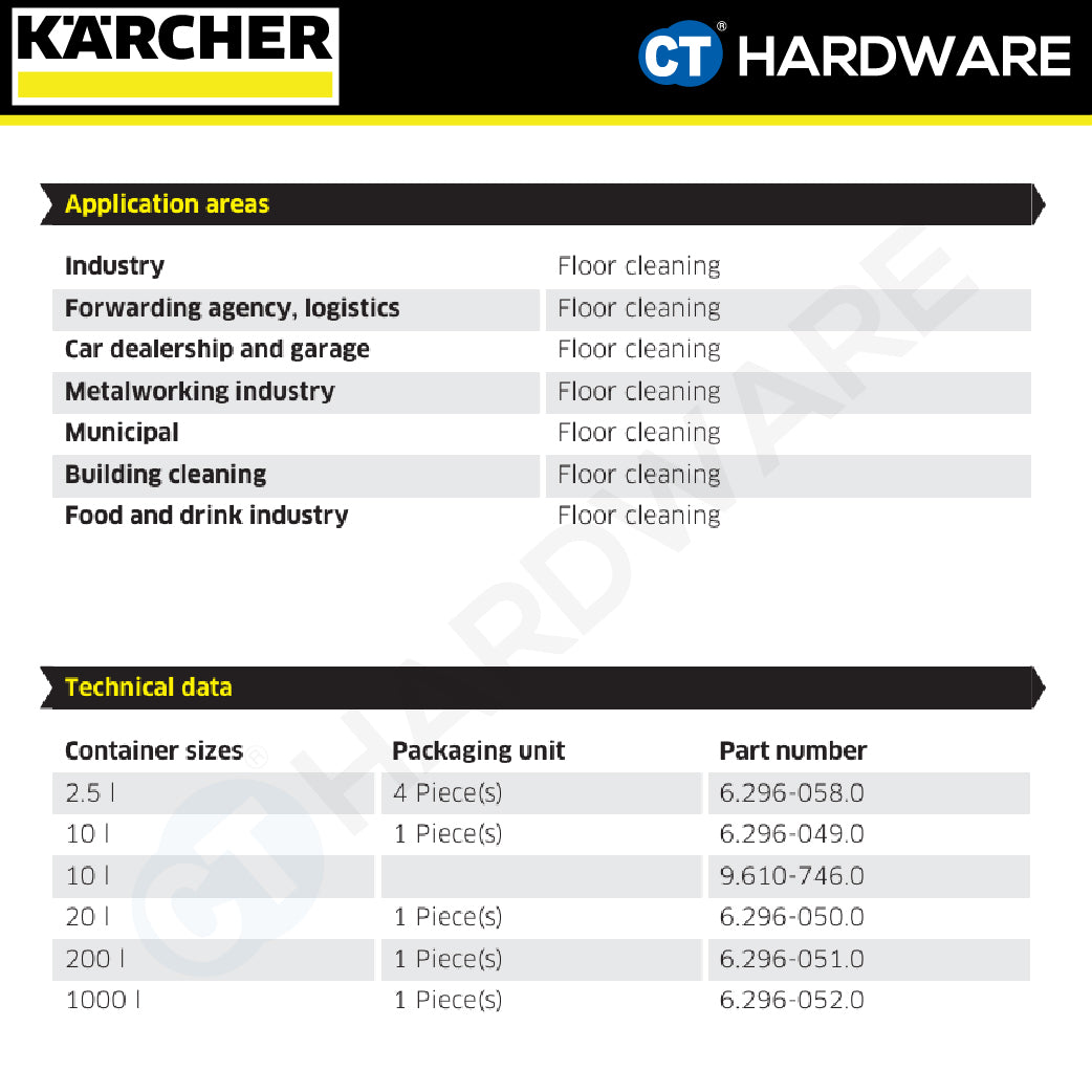 Karcher 62960500 Floor Pro Deep Cleaning Industrial Cleaner RM 69 | 20L