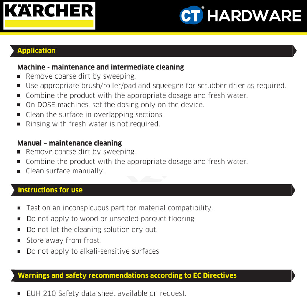 Karcher 62960500 Floor Pro Deep Cleaning Industrial Cleaner RM 69 | 20L