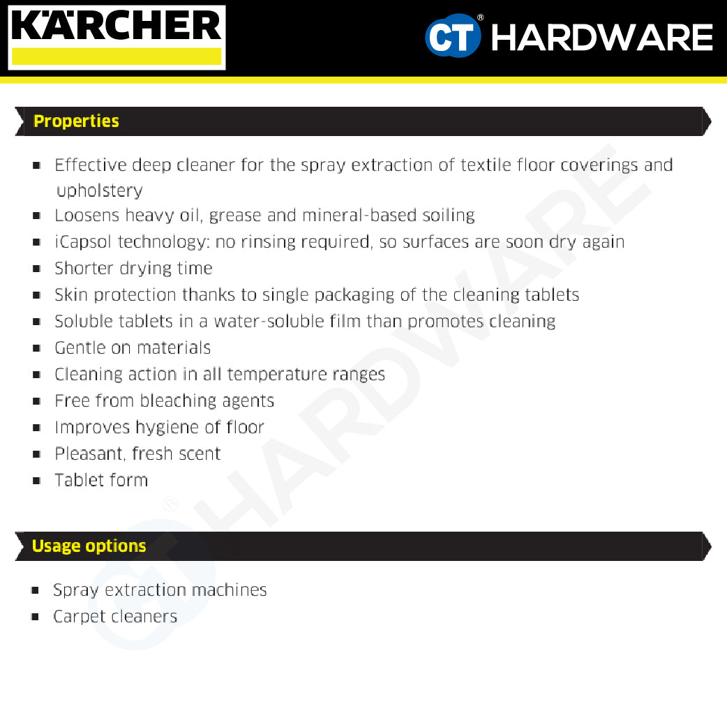 Karcher 62960790 CarpetPro RM760 Tabs FOR PUZZI 8/1 C & PUZZI 10/1