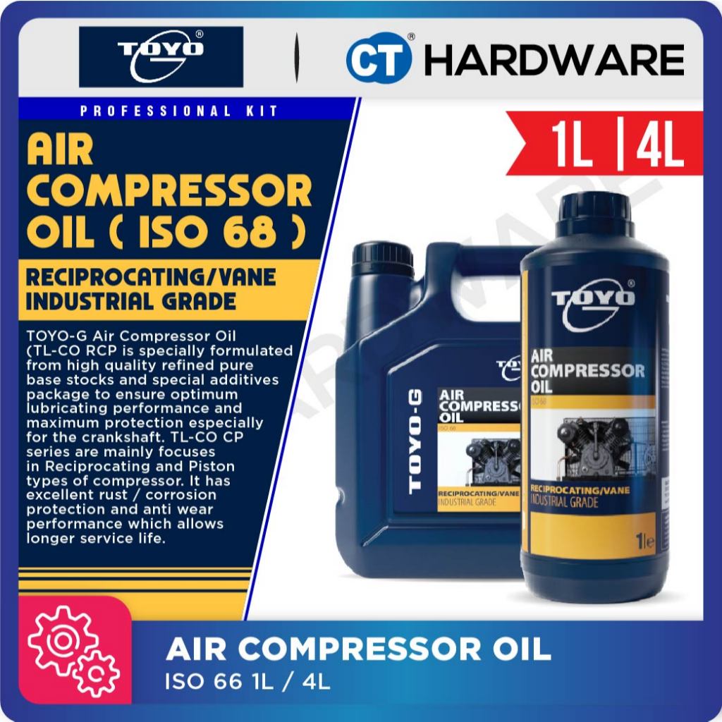 TOYO-G Air Compressor Oil ISO 68 1L, 4L