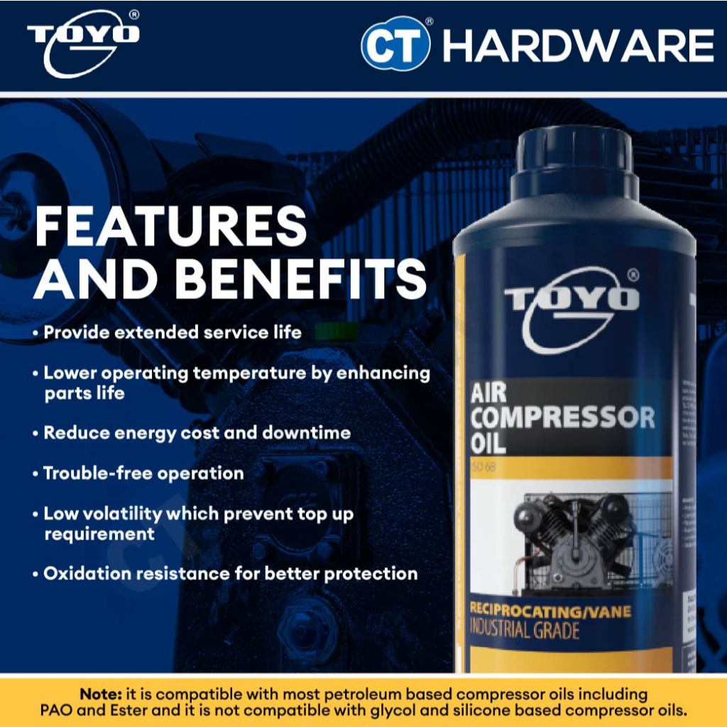 TOYO-G Air Compressor Oil ISO 68 1L, 4L