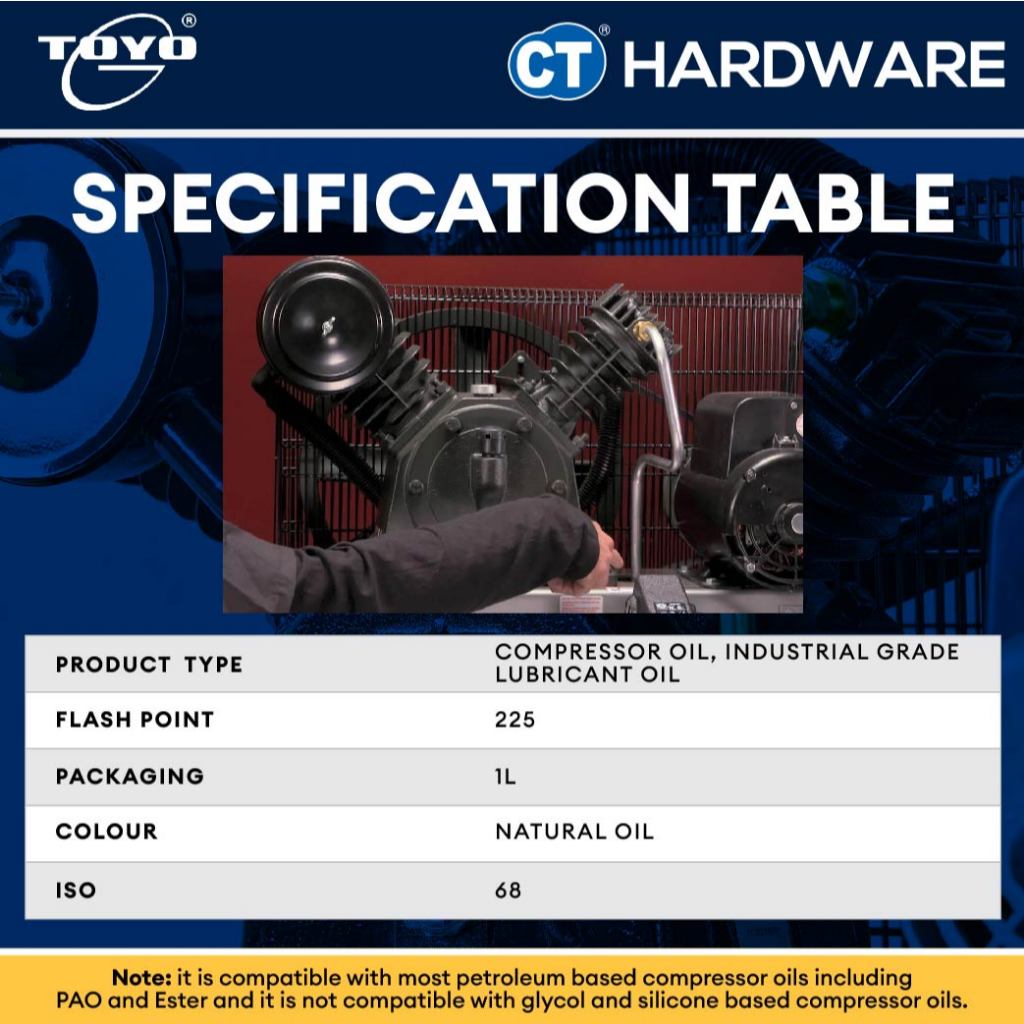 TOYO-G Air Compressor Oil ISO 68 1L, 4L