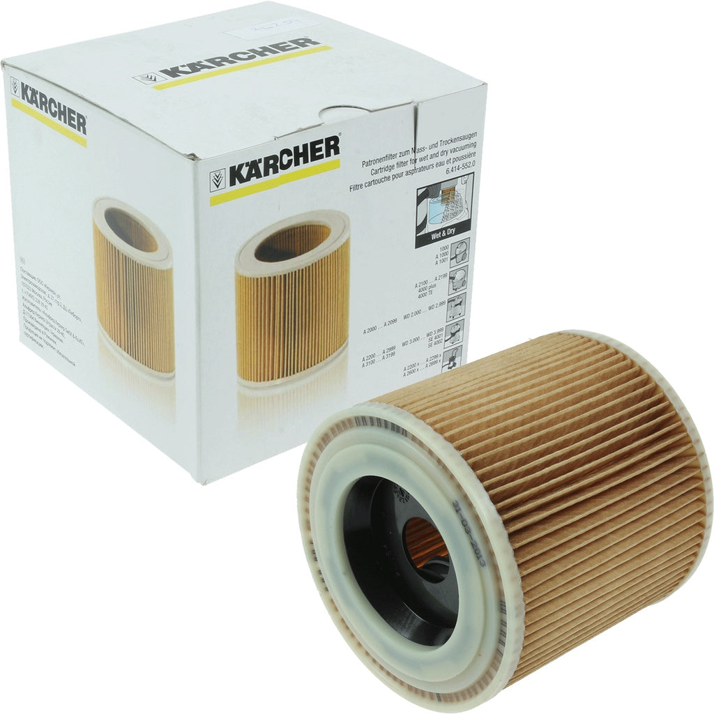 Karcher 28633030 One-Piece Cartridge Filter for WD Series Vacuum Cleaner & Carpet Cleaner