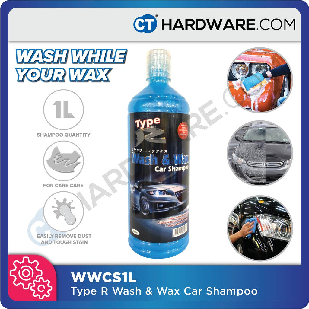 TYPE R WWCS1L Wash & Wax Car Shampoo 1L For Car Care