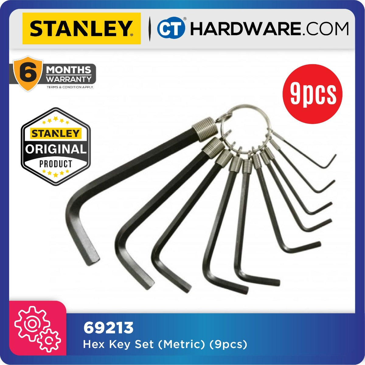 STANLEY 69213 HEX KEY SET X 10PC (METRIC) RING TYPE ( 69-213 )