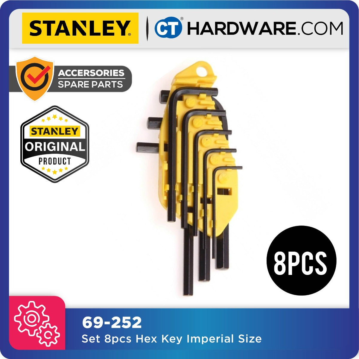 Stanley 69-260 Folding Hex Key Set 5 Piece (3/16 7/32 1/4 5/16 3/8)