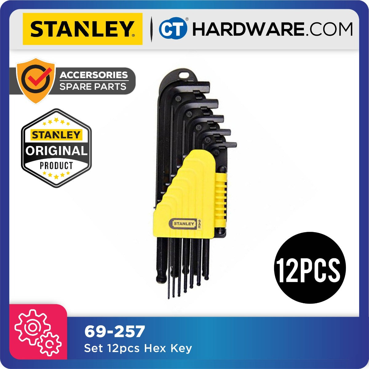 Stanley 69-257 Hex Key Set 12-Pieces