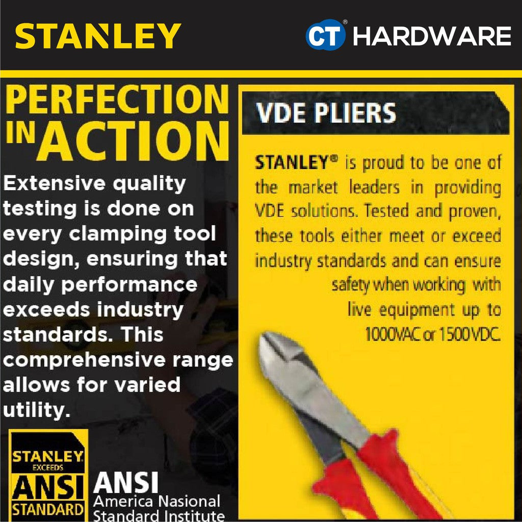 STANLEY 84000 / 84001 / 84002 VDE COMBINATION PLIERS 6" / 7" / 8"