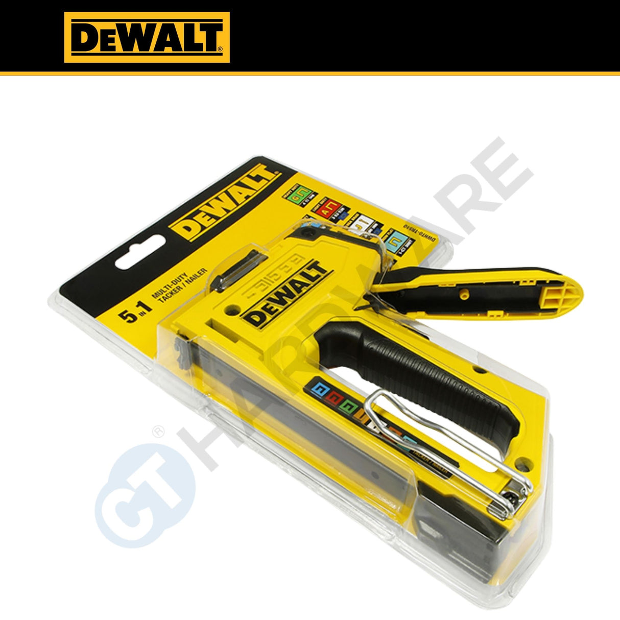 DEWALT DWHT0-TR510 5-in-1 Multi Duty Tacker & Brad Nailer | Heavy Duty Manual Staple Gun