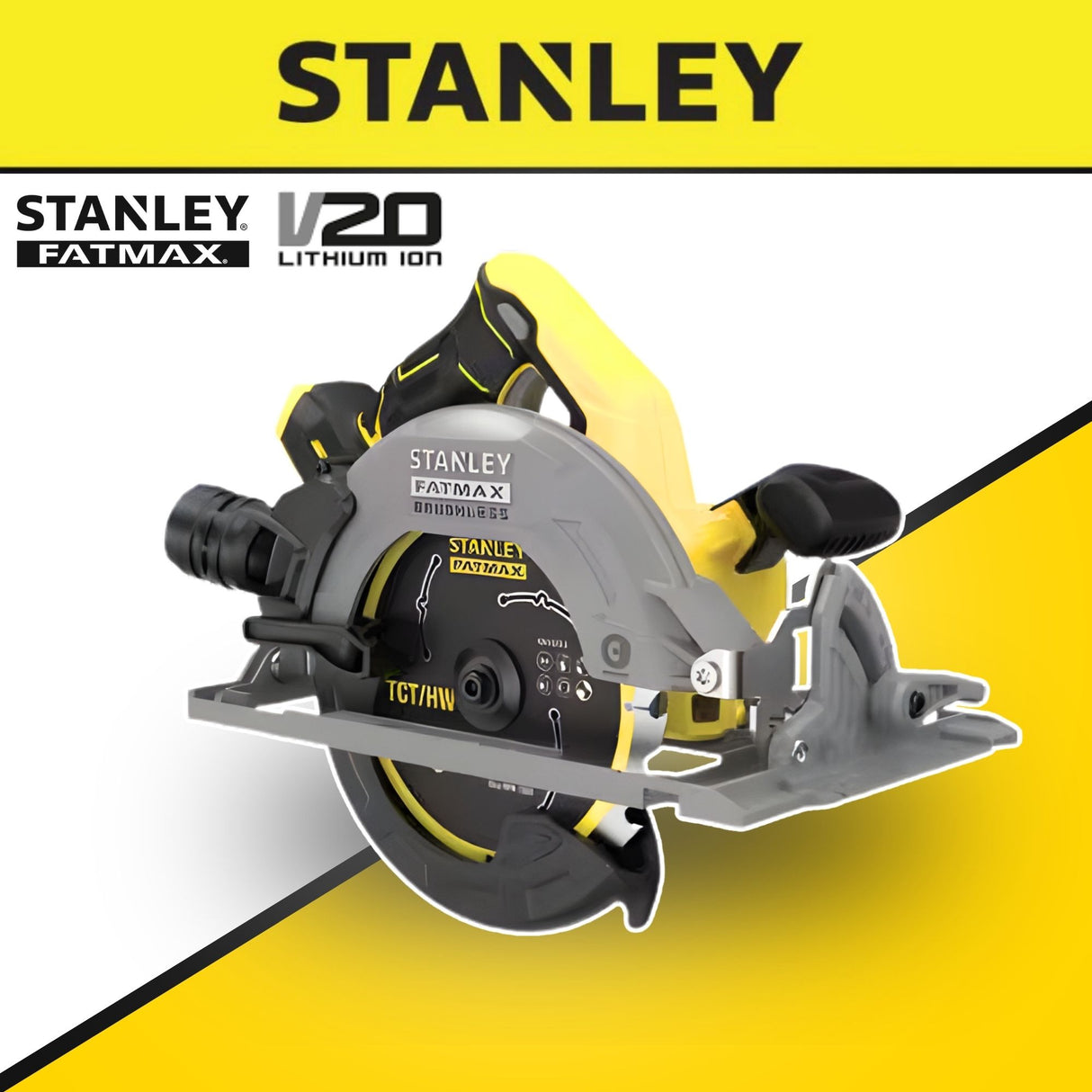 Stanley SBC551M1T Cordless Brushless Circular Saw 20V 4.0Ah 7" 185mm 5000RPM C/W 1 Battery & Charger