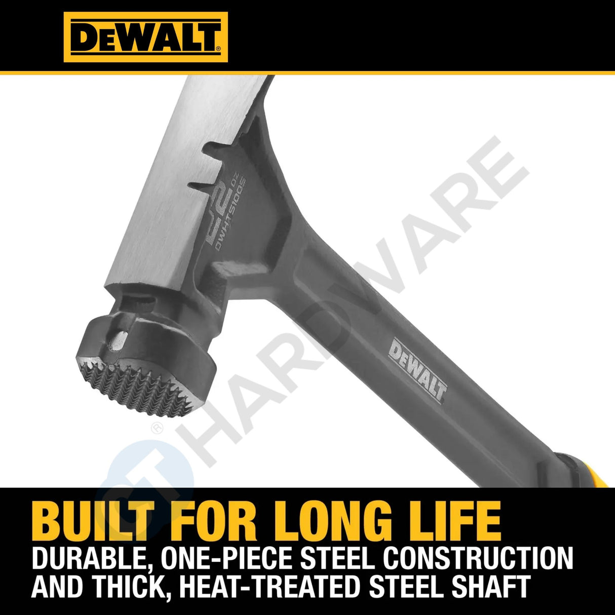 DEWALT DWHT51005-0 22oz Steel Framing Hammer | One-Piece Steel Rip Claw Hammer with Magnetic Nail Starter