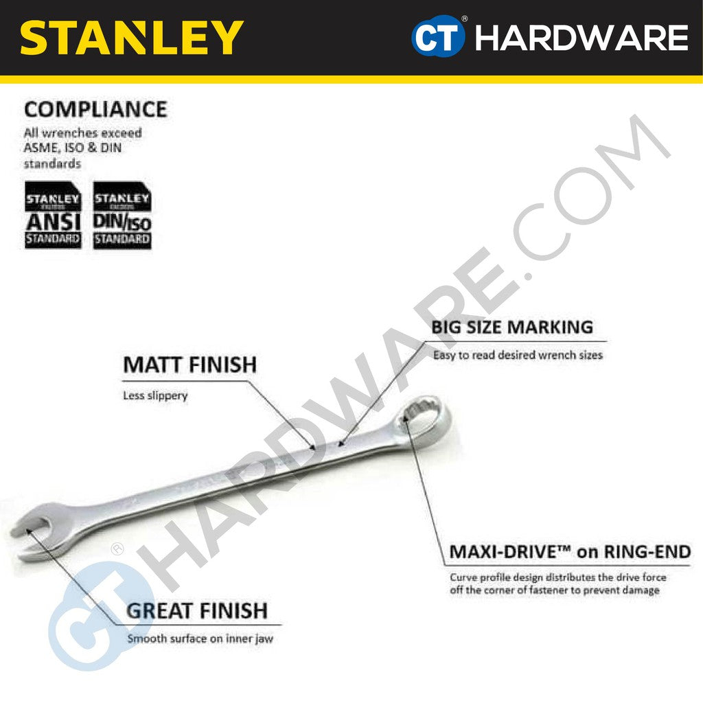 Stanley STMT78099-8 BASIC COMBINATION WRENCH SET 8PCS (8-19MM)