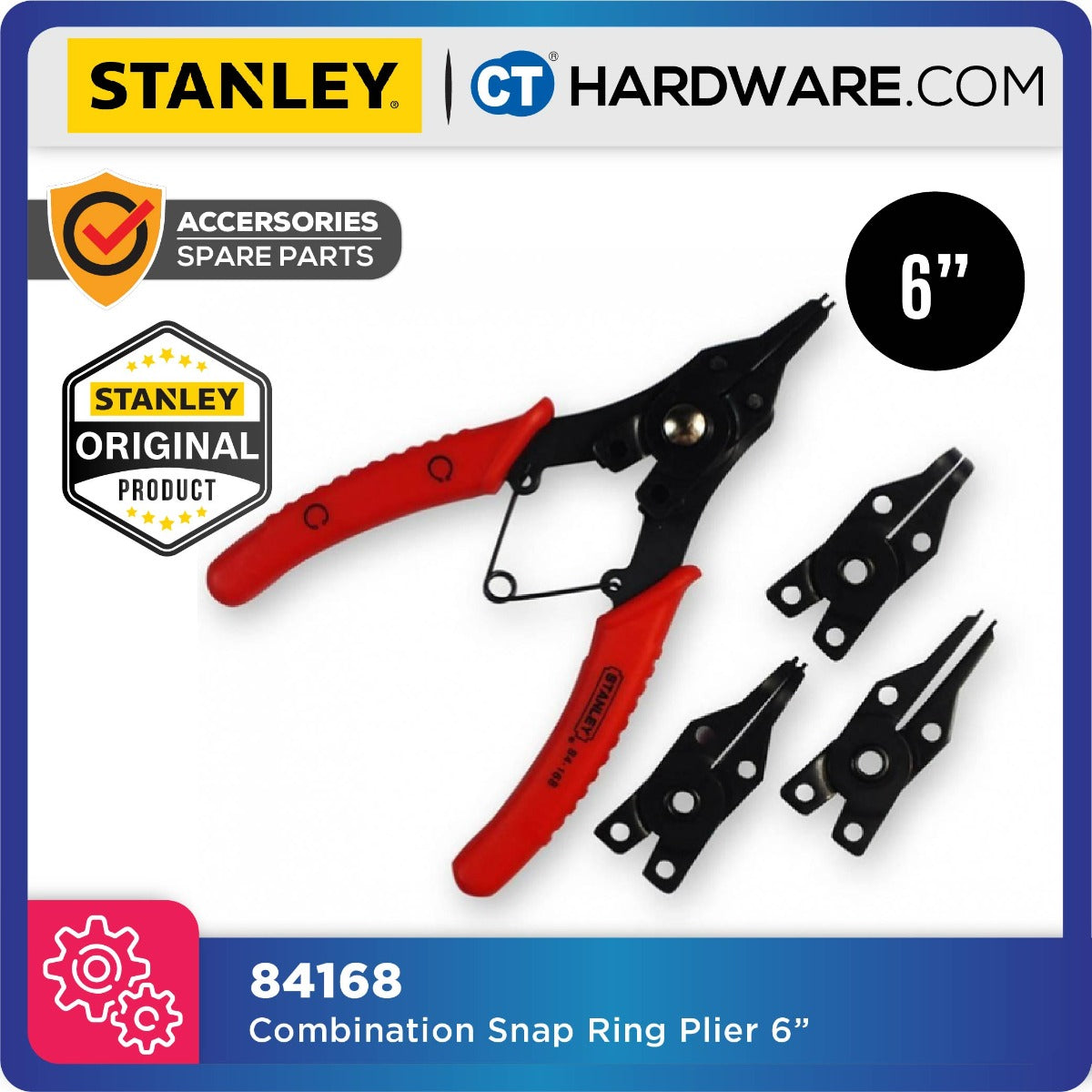 STANLEY 84168 COMBINATION SNAP RING PLIER 6" = 84-168-22