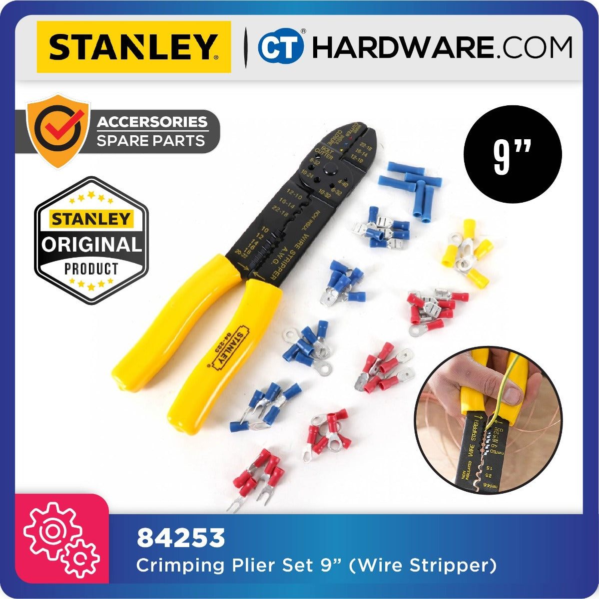 STANLEY 84253 CRIMPING PLIER SET 9" ( WIRE STRIPPER )