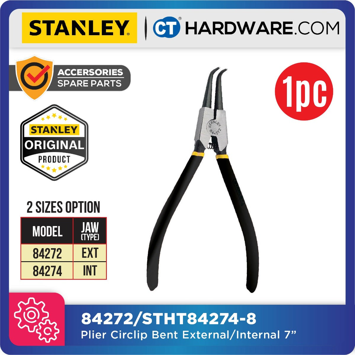 Stanley 84272 Bent External Circlip Plier 180mm 7"