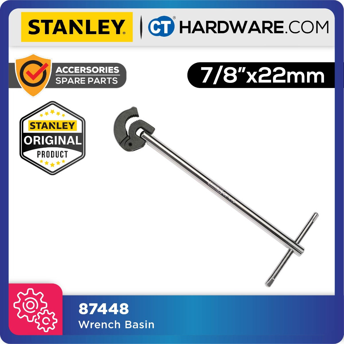 Stanley 87-448-22 Basin Wrench Narrow Angle 280mm 11"