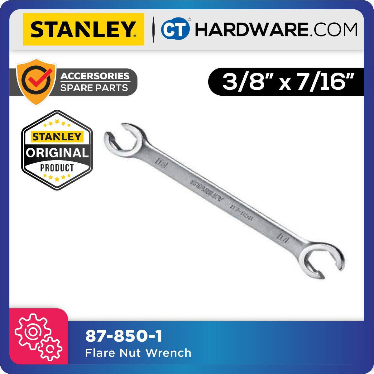 STANLEY 87850 FLARE NUT WRENCH 3/8" X 7/16"