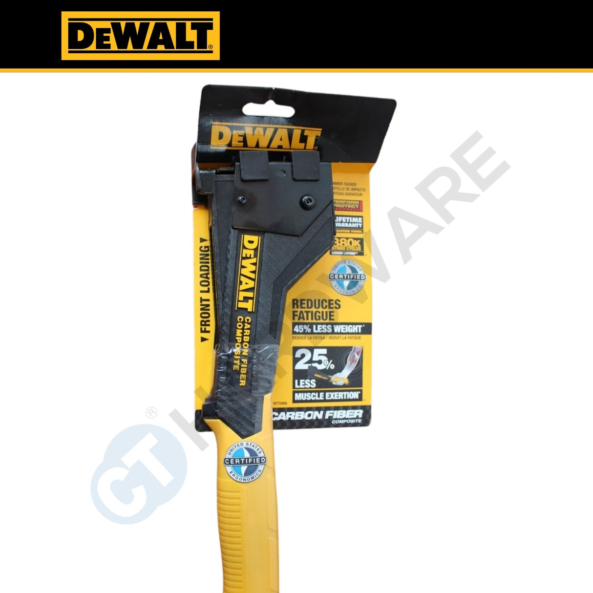 DEWALT DWHT75900 Carbon Fiber Composite Hammer Tacker | Heavy-Duty Staple Hammer | Lightweight Professional Stapler