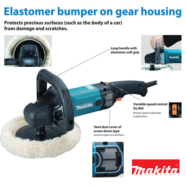 Makita 9237C Polisher 7" 180mm 1200W With Speed Control