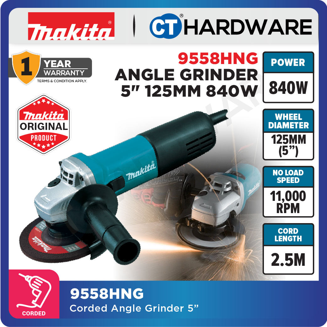MAKITA 9558HNG 125MM (5") ANGLE GRINDER