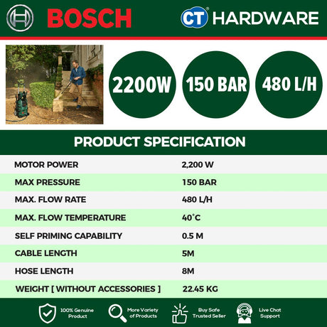 Bosch ADVANCED AQUATAK150 High Pressure Cleaner 2200W 150 Bar 8.5 l/min