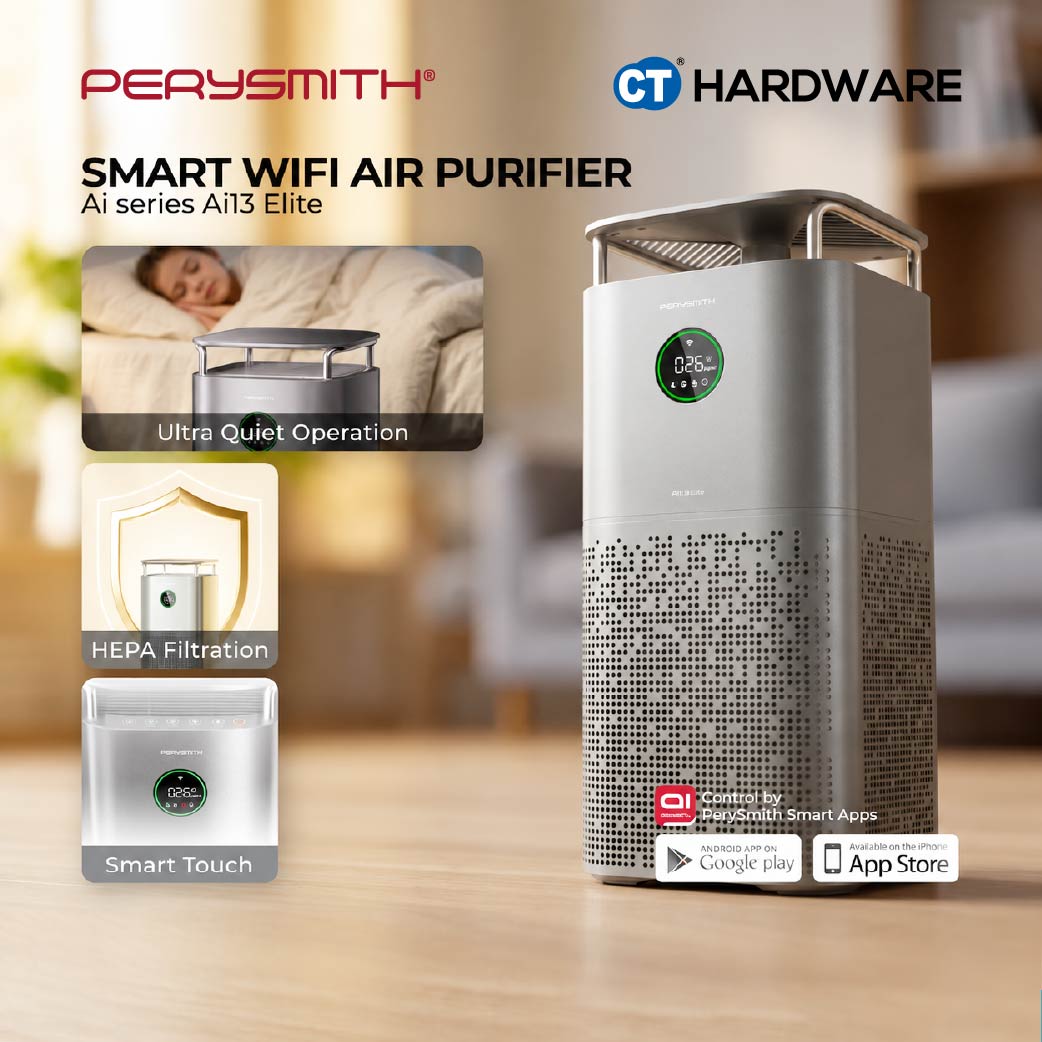 PerySmith Ai13 Elite Smart WiFi Air Purifier 148m² 2120m³/h