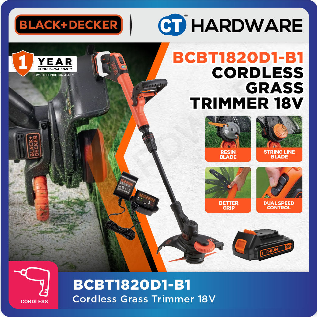 Black & Decker BCBT1820D1-B1 String Trimmer 18V (20V Max) Dual Blade Incl. Battery & Charger