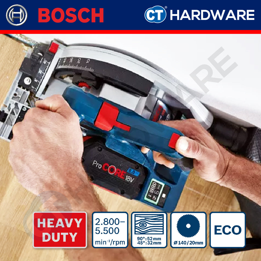 Bosch GKT 18V-52 GC SOLO Cordless BITURBO Plunge Saw 18V, 140mm without Battery & Charger, GKT18V52GCSOLO