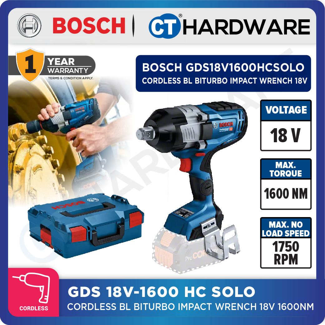 Bosch GDS 18V-1600 HC Cordless Impact Wrench 18V | 3/4" | 1600NM