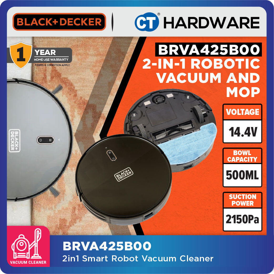 Black & Decker BRVA425B00 2-In-1 Robotic Vacuum And Mop