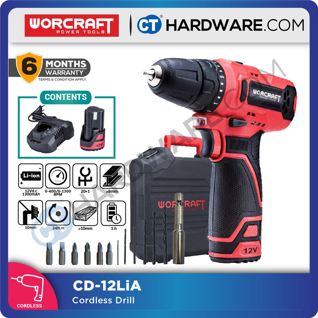 WORCRAFT CD12LiA Cordless Drill 12V 10mm