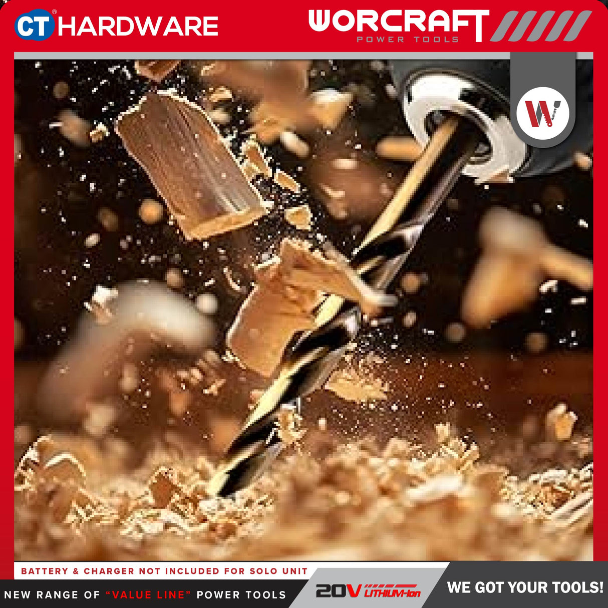 Worcraft CHD-S20LIBC Cordless Brushless Hammer Drill 20V