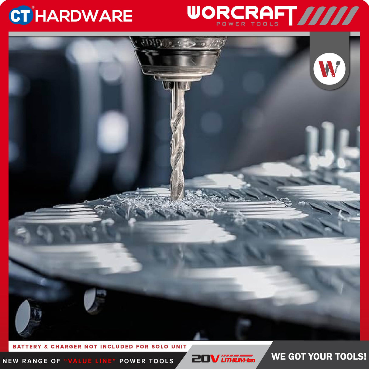 Worcraft CHD-S20LIBC Cordless Brushless Hammer Drill 20V