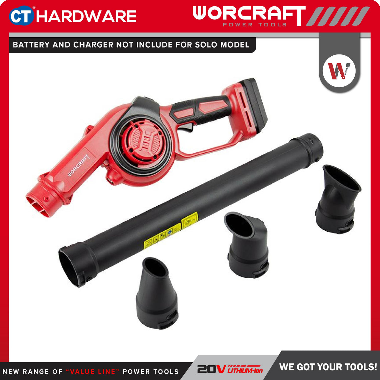Worcraft CLB-S20LIA Cordless Brushless Blower 20V