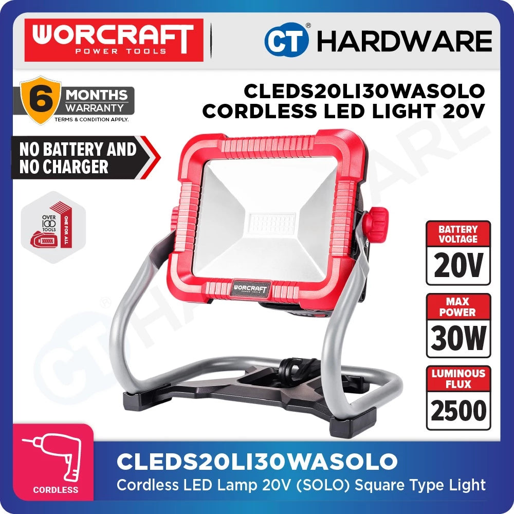 Worcraft CLED-S20Li-30WA 20V Cordless LED Work Light Solo