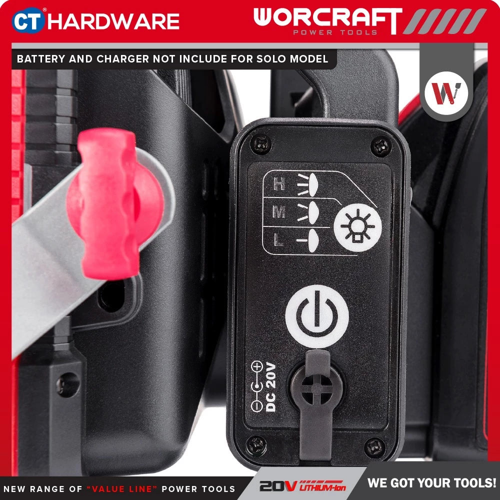 Worcraft CLED-S20Li-30WA 20V Cordless LED Work Light Solo