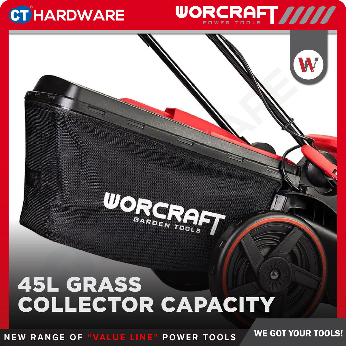 Worcraft CLM-S40LiBL 40V Cordless Brushless Lawn Mower 17" 3300RPM