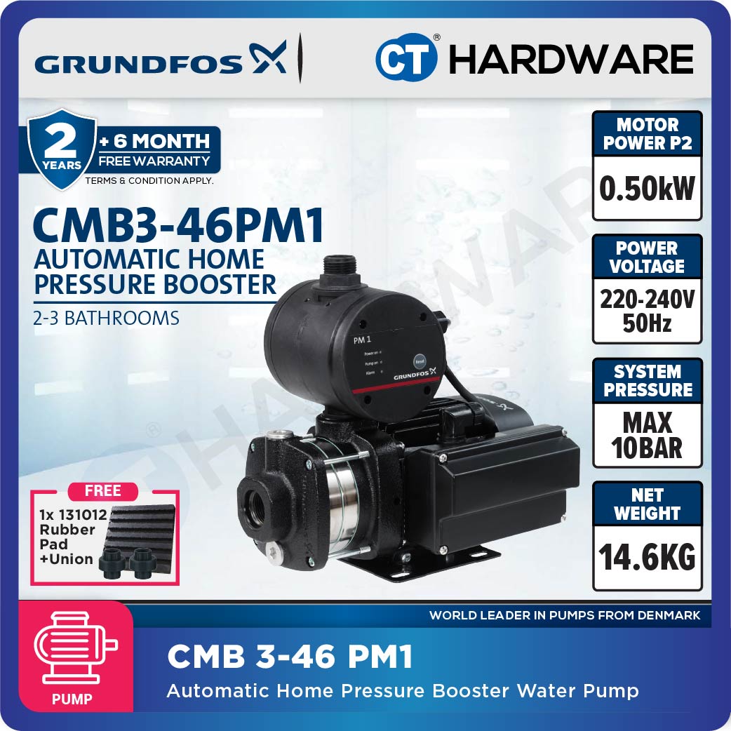 Grundfos CMB3-46PM1 Water Pressure Booster Pump 0.5kW