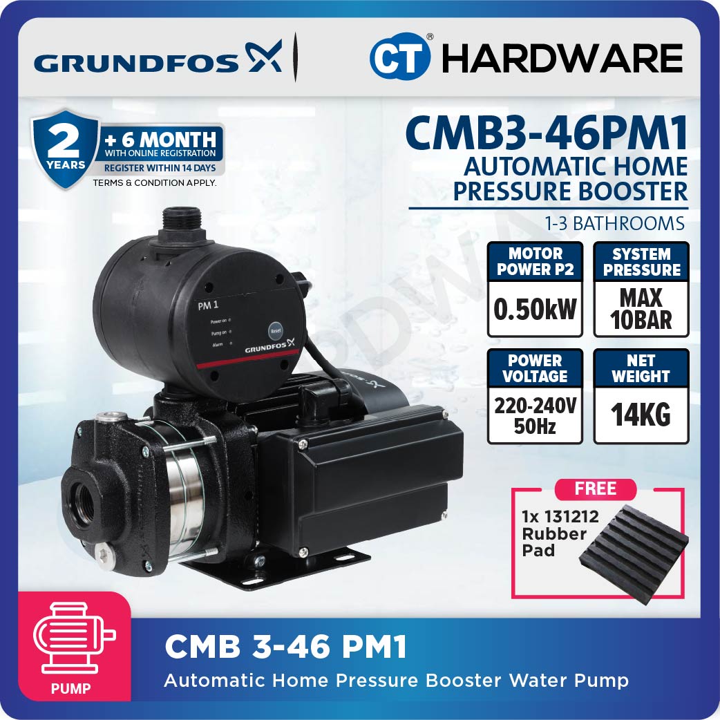 Grundfos CMB3-46PM1 Water Pressure Booster Pump 0.5kW