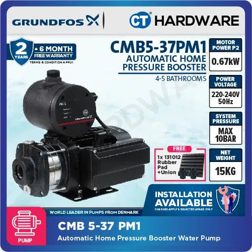 Grundfos CMB5-37PM1 Water Pressure Booster Pump 0.67kW