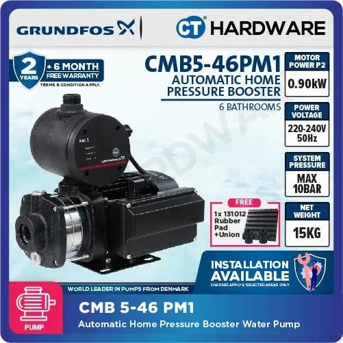 Grundfos CMB5-46PM1 Water Pressure Booster Pump 0.9kW