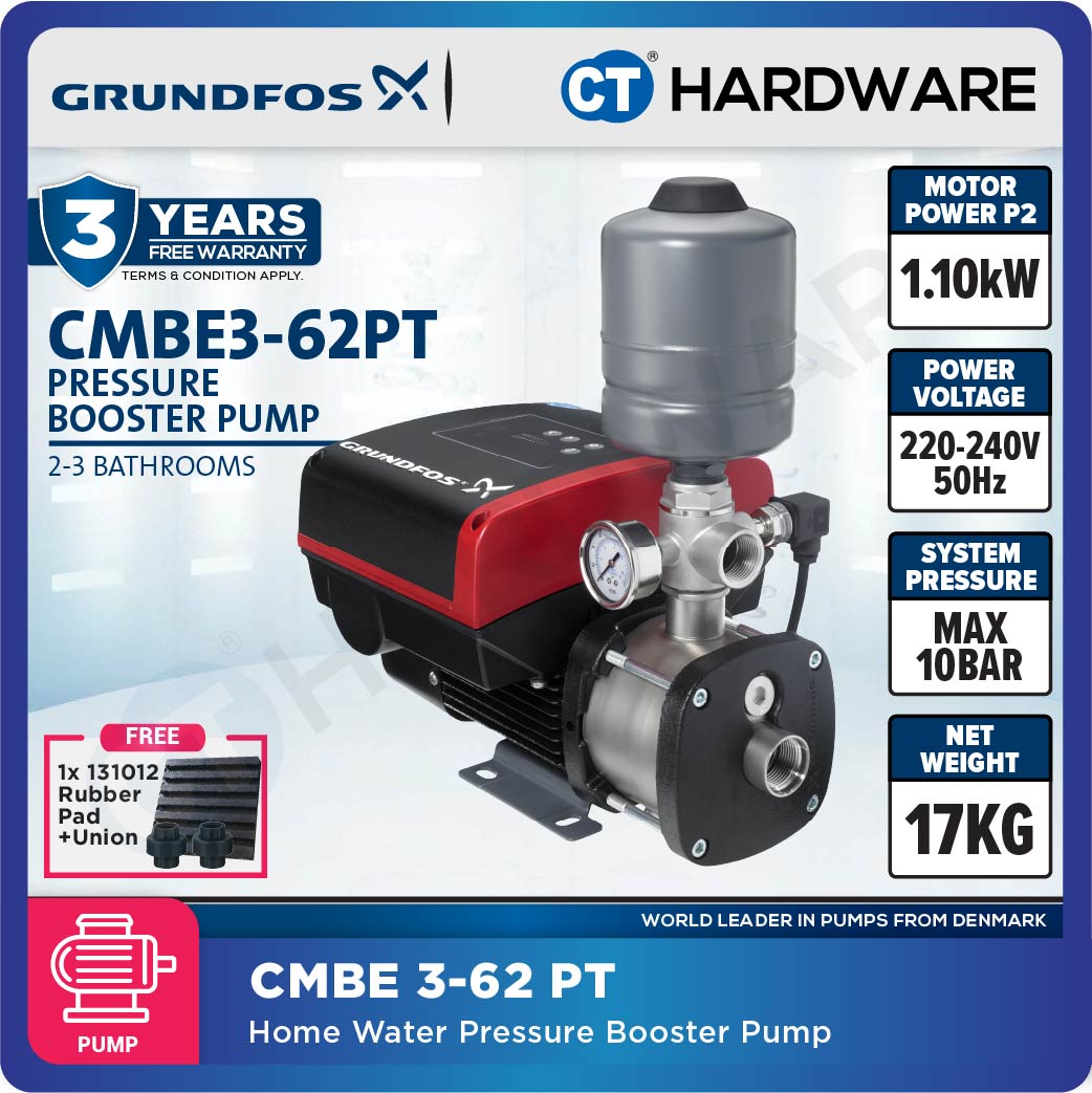 Grundfos CMBE362 Compact Water Booster Pump 1.1kW 2L Variable Speed