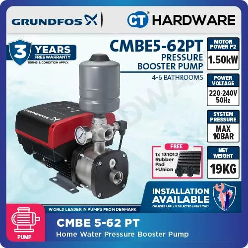 Grundfos CMBE562 Compact Water Booster Pump 1.5kW 2L Variable Speed
