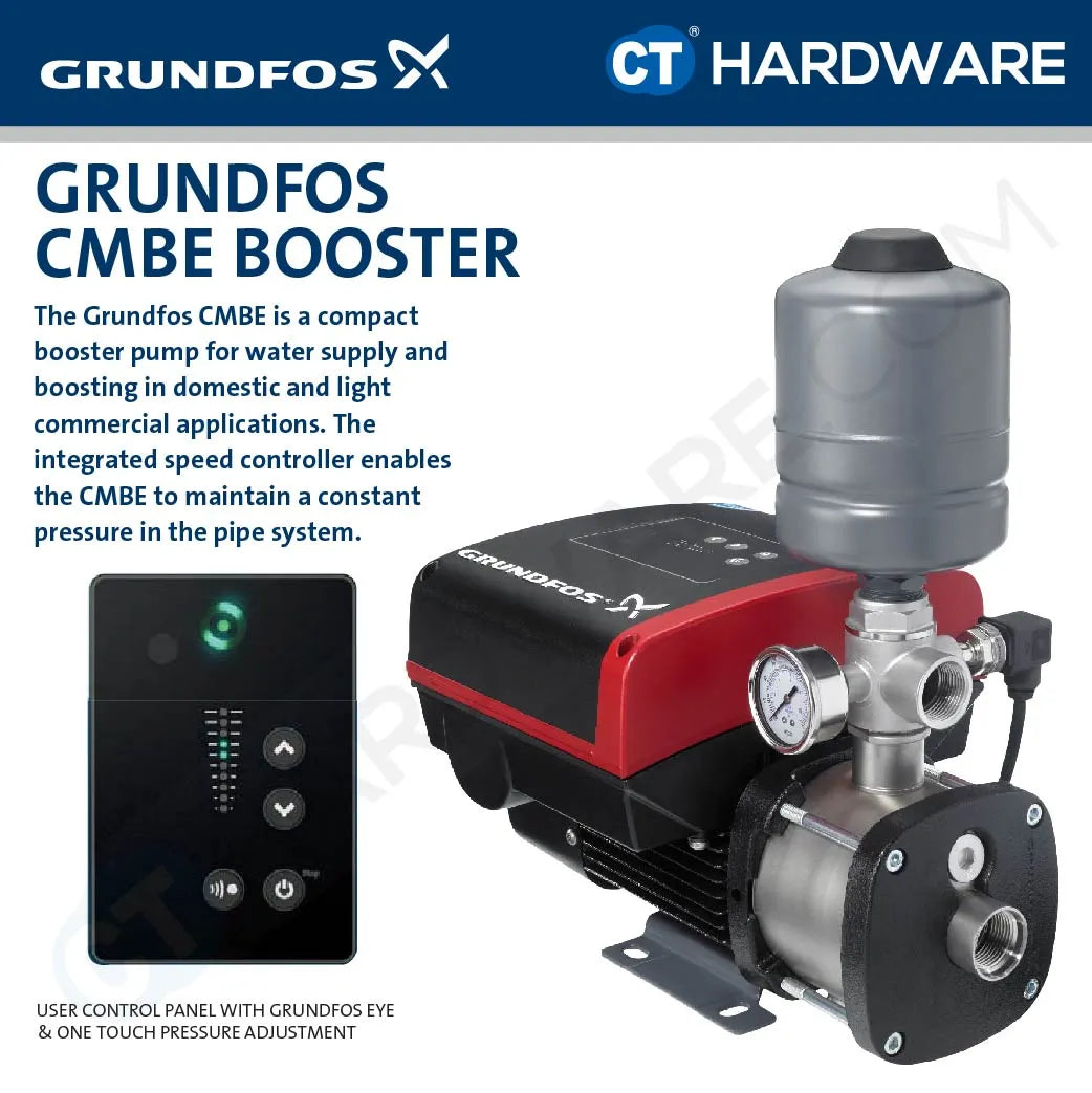 Grundfos CMBE362 Compact Water Booster Pump 1.1kW 2L Variable Speed