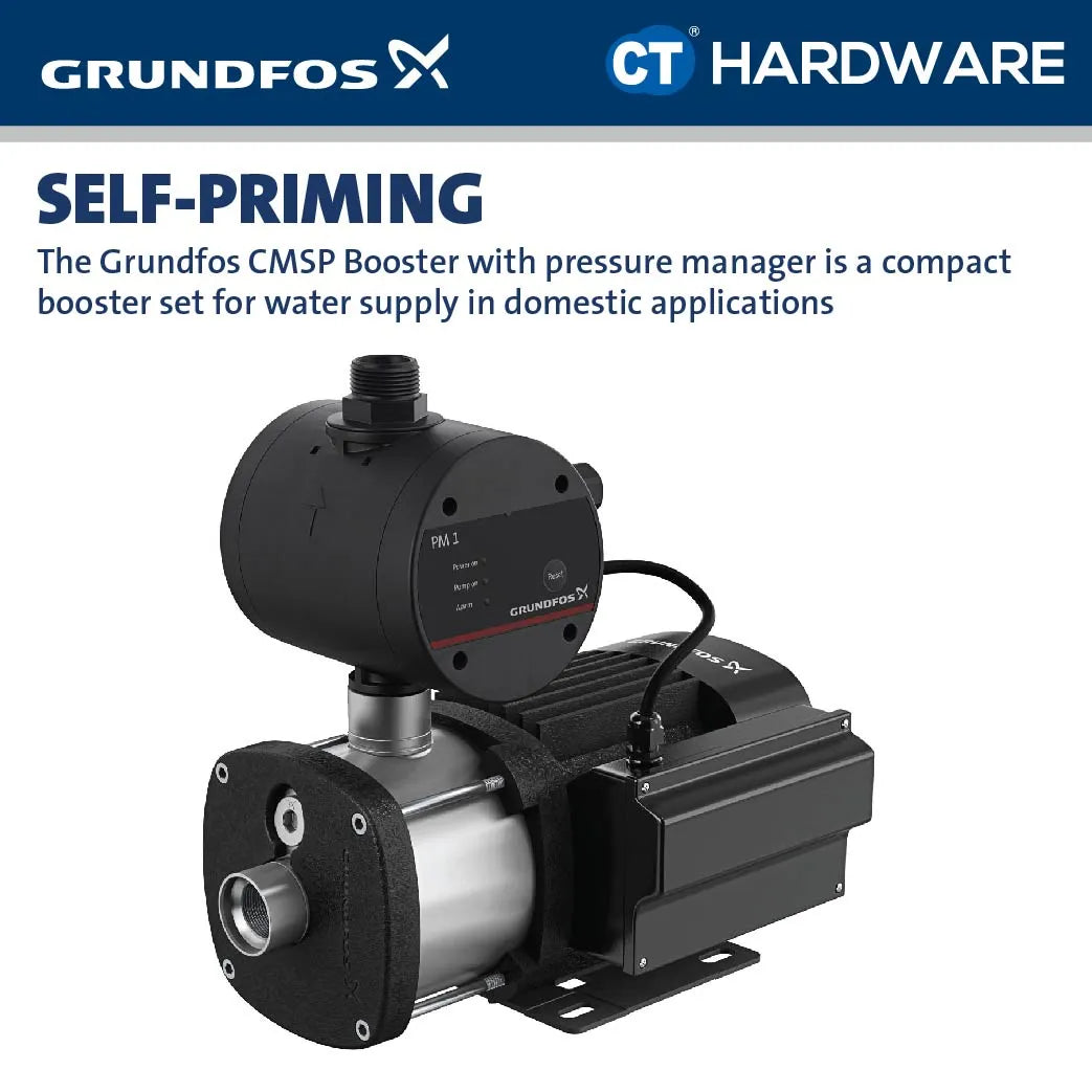 Grundfos CMSP3-4PM1 Self-Priming Water Booster Pump 0.5kW