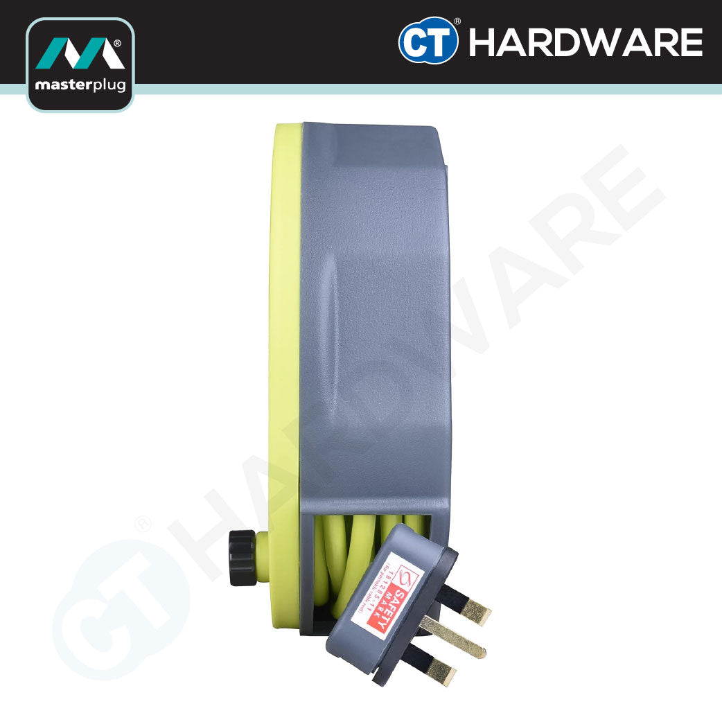 MASTERPLUG CSU050134SLPX SMALL CASSETTE REEL WITH 5M WIRE,4 SOCKET 13AMP