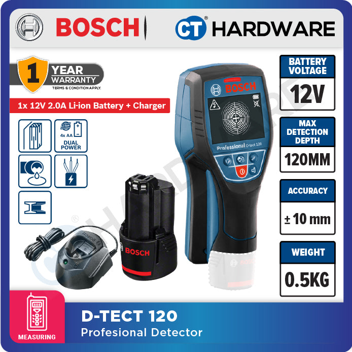 Bosch DTECT 120 Professional Detector Cordless Wall Scanner 12V