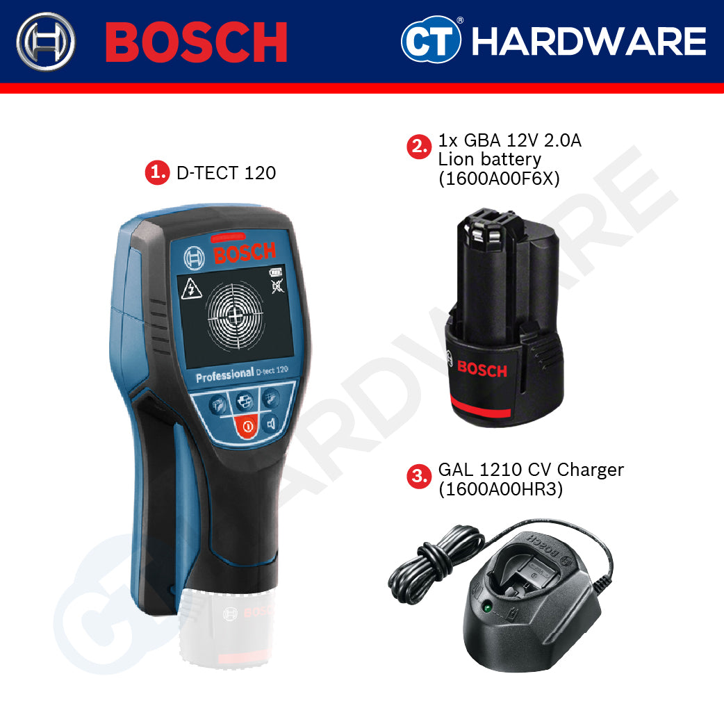 Bosch DTECT 120 Professional Detector Cordless Wall Scanner 12V